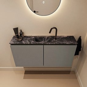 Mondiaz Ture DLux toiletmeubel 100cm smoke met wastafel lava midden met kraangat