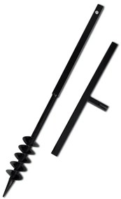 vidaXL Grondboor met handvat en schroefkop (dubbele schroef) 80 mm (zwart)