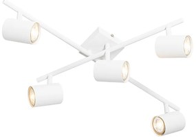 Moderne plafondlamp wit 5-lichts verstelbaar vierkant - Jeana