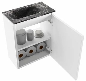 Mondiaz Ture DLux toiletmeubel 40cm talc met wastafel lava links met kraangat