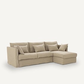 Omvormbare hoekbank. stevig stonewashed linnen, Camille