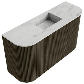 Mondiaz Joya DLux 75cm toiletmeubel ronding links/rechts shadow met wastafel faye midden zonder kraangat opalo