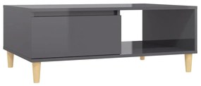 vidaXL Salontafel 90x60x35 cm spaanplaat hoogglans grijs