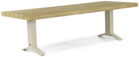 Dining Tuintafel  260 x 100 cm Aluminium/teak Taupe Santika Superior