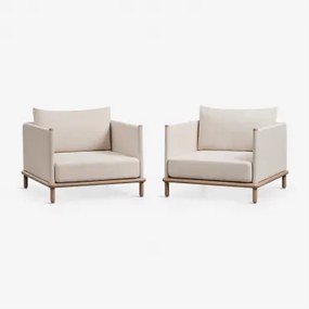 Set Van 2 Tuinstoelen Van Acaciahout Olivia Lichte Acaciekleur - Sklum