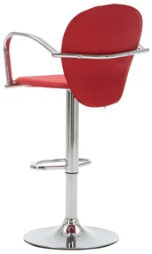 vidaXL Barkruk met armleuning kunstleer rood