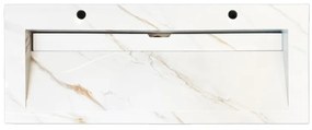 Lambini Designs Quri keramische wastafel 120cm marmer met kraangaten