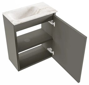 Mondiaz Ture DLux toiletmeubel 40cm smoke met wastafel frappe links zonder kraangat