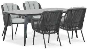 Tuinset 4 personen 180 cm Aluminium/rope Grijs Santika Furniture Santika