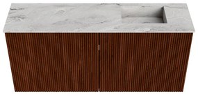 Mondiaz Joya DLux 90cm toiletmeubel ruby met wastafel faye rechts 1 kraangat glace