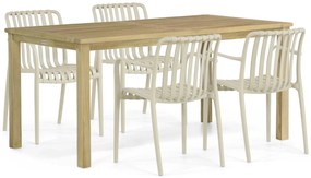 Tuinset 4 personen 160 cm Kunststof Taupe Domani Furniture Vento/Weston