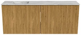 Mondiaz Joya DLux 100cm toiletmeubel oak met wastafel faye links 1 kraangat glace