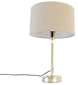 Tafellamp goud verstelbaar met kap lichtbruin 35 cm - Parte Design E27 rond Binnenverlichting Lamp