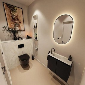 MONDIAZ TURE-DLUX 60cm toiletmeubel Urban. EDEN wastafel Ostra positie links. Met 1 kraangat. TUREDX60URBL1OST