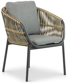 Tuinstoel Aluminium/Rope Taupe-naturel-bruin Coco Nathan
