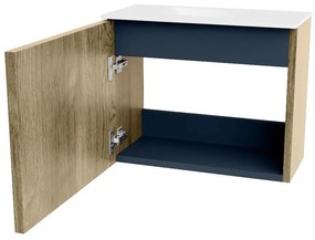Mondiaz Joya 50cm toiletmeubel dusk met wastafel faye links 1 kraangat talc