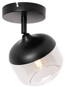 Design spot zwart met goud en smoke glas - Kyan