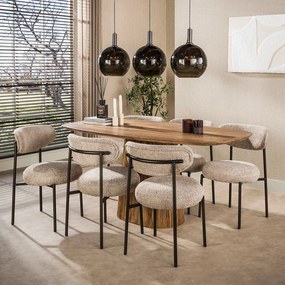 Beige Eetkamerstoel Met Ronde Zitting