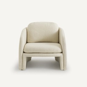 Lage fauteuil in bouclette stof, Warren