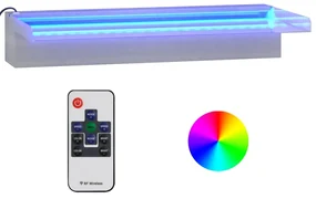 vidaXL Watervaloverlaat met RGB LED's 45 cm roestvrij staal
