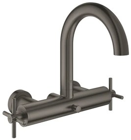 GROHE Atrio badkraan met omstel met koppelingen met kruisgrepen brushed hard graphite 25010AL3