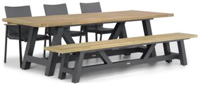 Tuinset 6 personen 260 cm Aluminium/textileen Grijs Lifestyle Garden Furniture Brandon/Trente
