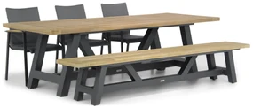 Tuinset 6 personen 260 cm Aluminium/textileen Grijs Lifestyle Garden Furniture Brandon/Trente