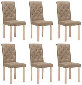 vidaXL Eetkamerstoelen 6 st stof taupe