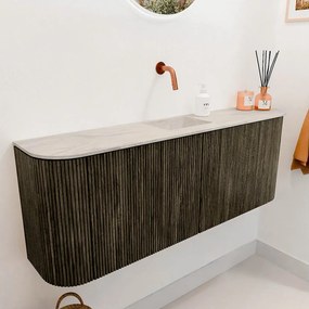 Mondiaz Joya DLux 115cm toiletmeubel ronding links/rechts shadow met wastafel faye midden zonder kraangat ostra