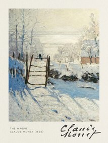 Kunstdruk The Magpie - Claude Monet, (30 x 40 cm)