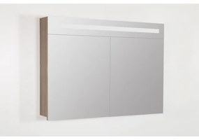 Saniclass 2.0 Spiegelkast - 100x70x15cm - verlichting geintegreerd - 2 links- en rechtsdraaiende spiegeldeuren - MFC - legno viola 7238
