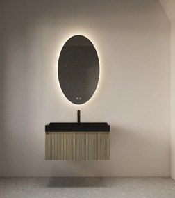 Gliss Design Oval spiegel verticaal met LED-verlichting en verwarming 100x60cm