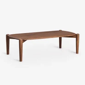 Rechthoekige Salontafel 120x60 Cm Van Mangohout Gina Donker Handvat Hout - Sklum