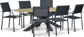 Tuinset 6 personen 240 cm Aluminium Grijs Presto Brentino/Brookline