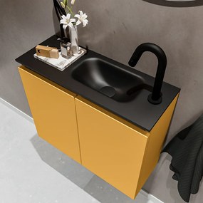 Mondiaz Ture 60cm toiletmeubel ocher met wastafel urban rechts 1 kraangat