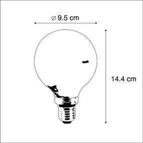 Set van 5 LED lamp G95 E27 5W 1800K amber 3-staps dimbaar