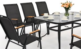Modena/Bitonto zwart metalen tuinset voor 8 personen Garden Point