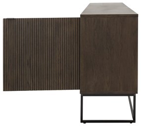 Tenzo Bali Groot Dressoir Met Houten Latjes Gerookt Eiken - 234.5x40x76cm.