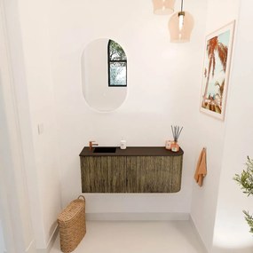 Mondiaz Joya 100cm toiletmeubel ronding rechts dusk met wastafel faye links 1 kraangat urban