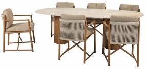 4 Seasons Outdoor Marina tuinset amber met Colorado tafel 240 x 105 x 75 cm SALE Tuinset beige weerbestendig