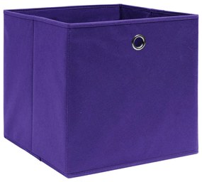 vidaXL Opbergboxen 10 st 32x32x32 cm stof paars