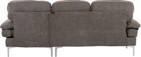 Jörn Reims Sofa - Bank met Chaise Longue - 3-Zitsbank - Grijs Stof - Jorn