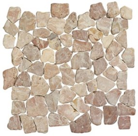 Vloer-/wandtegel kiezel mozaïek Terre D'Azur Stone Palladiana 30x30cm coco brown mat