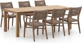 Diningset ROUGH  | 6 personen teakhout | Tuinset stapelbaar | 7-delig | Kees Smit Tuinmeubelen