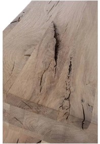 Goossens Bijzettafel Cruzado, hout eiken onbewerkt, stijlvol landelijk, 50 x 50 x 47 cm