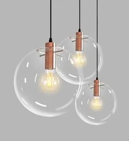 Hangende glazen plafondlamp Lassi 30 cm Rose Gold