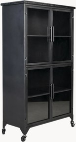 Houten vitrinekast Ferre met wielen