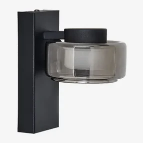 Led Buitenwandlamp In Metaal En Glas Valideri Zwart - Sklum