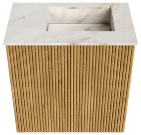 Mondiaz Joya DLux 40cm toiletmeubel oak met wastafel faye rechts zonder kraangat frappe
