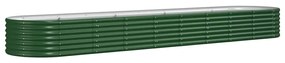 vidaXL Plantenbak 368x80x36 cm gepoedercoat staal groen